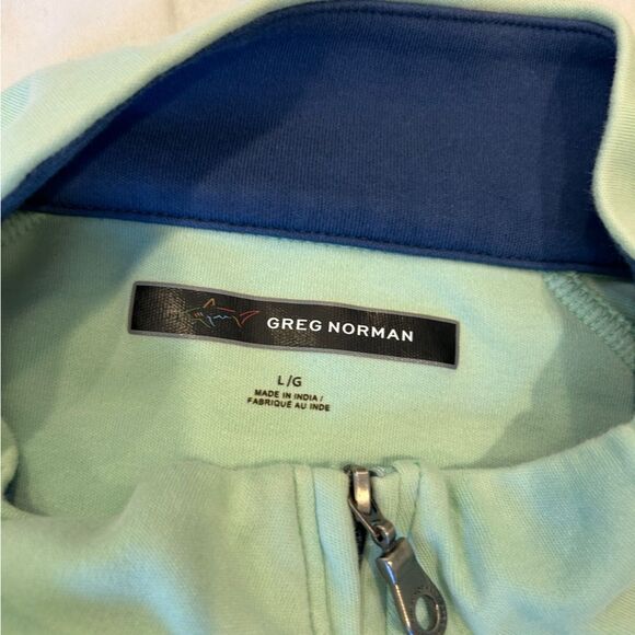 Greg Norman Male's Mint Green Quarter Zip up Golf Pullover Size Large/Grande - Picture 5 of 9